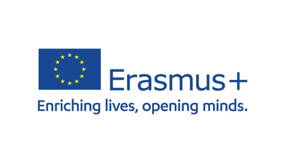 Erasmus EU Logo mit Zusatz Enriching lives, opening minds,